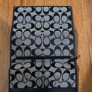 Black and grey coach C wallet